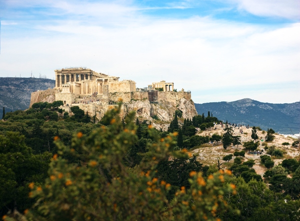 priveliște de pe dealul acropolis din Atena